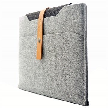 MacBook Pro Retina 15 Charbonize Sleeve-Kotelo Vaaleanharmaa / Keltaruskea