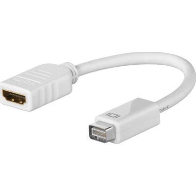 Mini-DVI - HDMI sovitin 32-pin uros - 19-pin naaras valkoinen