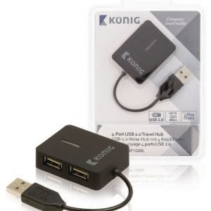 Mukaan otettava 4-porttinen USB 2.0 -jakaja