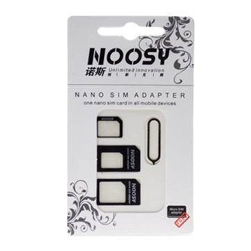 Noosy Nano Micro-SIM-Kortin Adapteri 4 in 1 Musta