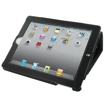 PDair Kirjamallinen läppäkotelo iPad 2 iPad 3 iPad 4 Musta