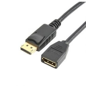 Prokord Displayport -kaapeli 20-nastan Näyttöporttiliitin Uros 20-nastan Näyttöporttiliitin Naaras Musta 0.5m