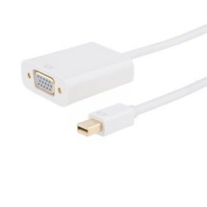 Prokord Displayport -kaapeli Mini Displayport Uros 15-nastainen Hd D-sub (hd-15) Naaras Valkoinen 1m