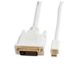 Prokord Displayport -kaapeli Mini Displayport Uros Dvi-d Dual Link Uros Valkoinen 2m