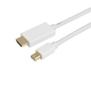 Prokord Hdmi-kaapeli Mini Displayport Uros 19-nastainen Hdmi Tyyppi A Uros Valkoinen 1m