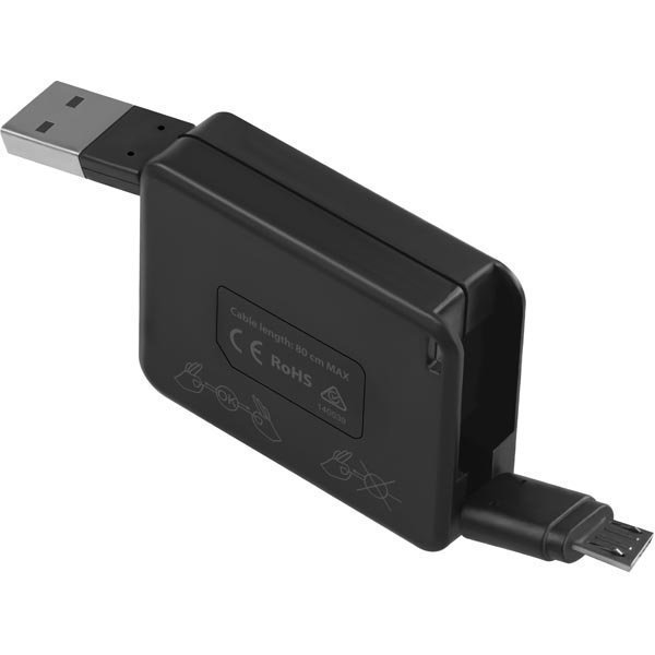 Promate Yank-M - Ulosvedettävä USB 2.0 Typ A - Typ micro-B kaapeli