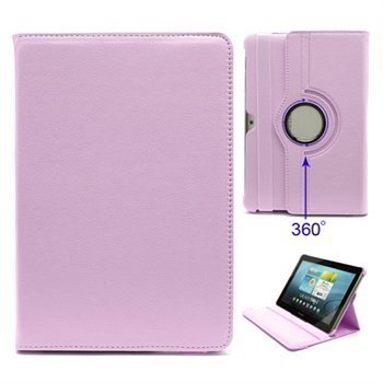 Pyörivä Nahkakotelo Samsung Galaxy Tab 2 10.1 P5100 P7500 Vaaleanpunainen