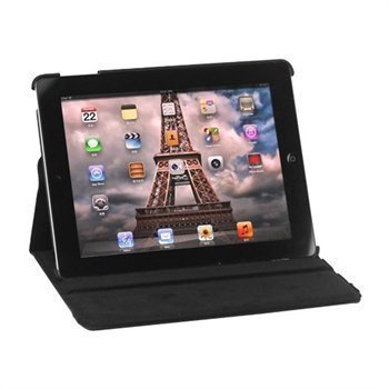 Pyörivä Nahkakotelo iPad 2 iPad 3 iPad 4 Musta