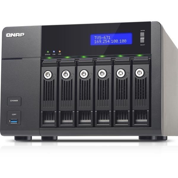 QNAP TVS-671-I3-4G NAS- 6x 3 5 SATA-HDD i3"