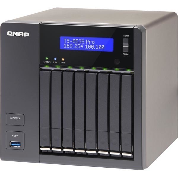 Qnap NAS 8-Bay 4GB DDR3L RAM 2 5 SATA 6Gb/s 4 Giga Lan HDMI ut mu"