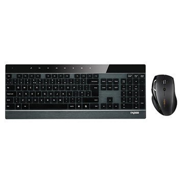 RAPOO 8900P Ultra Slim Langaton Näppäimistö & Hiiri QWERTY Musta