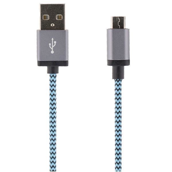 STREETZ USB-synk-/latauskaapeli USB Micro B ur 2m sininen