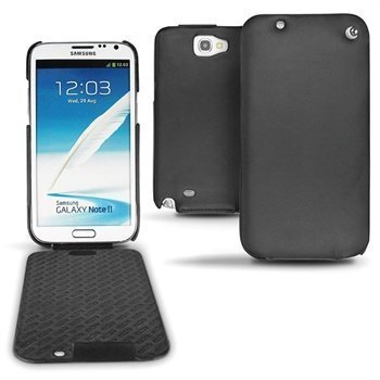 Samsung Galaxy Note 2 N7100 Noreve Tradition Flip Leather Case Black