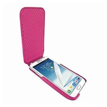 Samsung Galaxy Note 2 N7100 Piel Frama iMagnum Nahkakotelo Fuksia