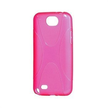 Samsung Galaxy Note 2 N7100 Premium X-Shape TPU-Kotelo Pinkki