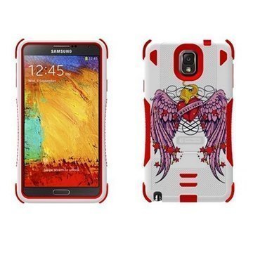 Samsung Galaxy Note 3 N9000 N9005 Beyond Cell Tri Shield Hybrid Case Wing Heart