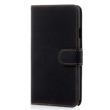 Samsung Galaxy Note 3 N9000 N9005 Retro Wallet Nahkakotelo Musta