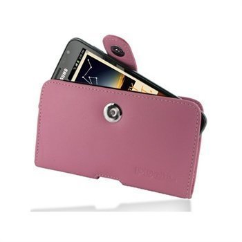 Samsung Galaxy Note N7000 PDair Horizontal Leather Case Vaaleanpunainen