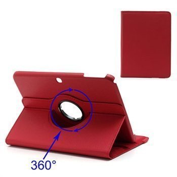 Samsung Galaxy Tab 3 10.1 P5200 P5210 Pyörivä Nahkakotelo Punainen