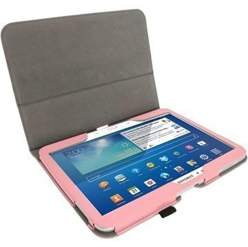 Samsung Galaxy Tab 3 10.1 P5200 P5210 iGadgitz Portfolio PU Leather Case Pink