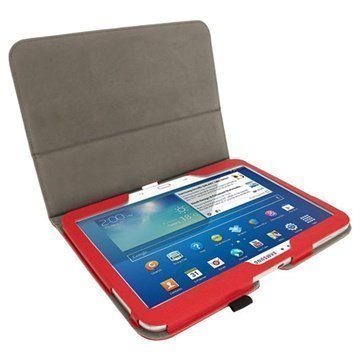 Samsung Galaxy Tab 3 10.1 P5200 P5210 iGadgitz Portfolio PU Leather Case Red