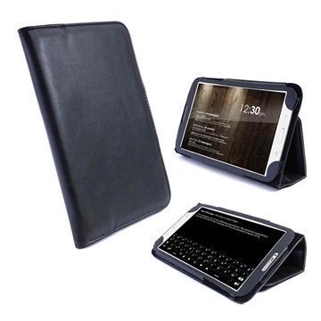 Samsung Galaxy Tab 3 7.0 P3200 P3210 Tuff-Luv Vintage Keinonahkakotelo Musta