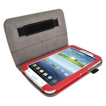 Samsung Galaxy Tab 3 7.0 P3200 P3210 iGadgitz Portfolio Leather Case Red