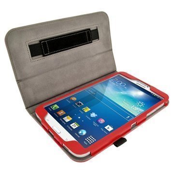 Samsung Galaxy Tab 3 8.0 iGadgitz Portfolio Nahkakotelo Punainen