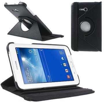 Samsung Galaxy Tab 3 Lite 7.0 Pyörivä Nahkakotelo Musta
