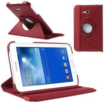 Samsung Galaxy Tab 3 Lite 7.0 Pyörivä Nahkakotelo Punainen