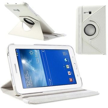 Samsung Galaxy Tab 3 Lite 7.0 Pyörivä Nahkakotelo Valkoinen