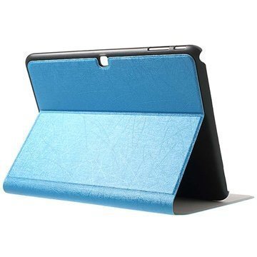 Samsung Galaxy Tab 4 10.1 Kuvioitu Läpällinen Nahkakotelo Sininen