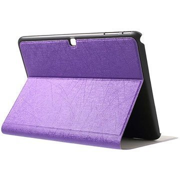Samsung Galaxy Tab 4 10.1 Kuvioitu Läpällinen Nahkakotelo Violetti
