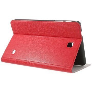 Samsung Galaxy Tab 4 8.0 Pintakuvioitu Läpällinen Nahkakotelo Punainen