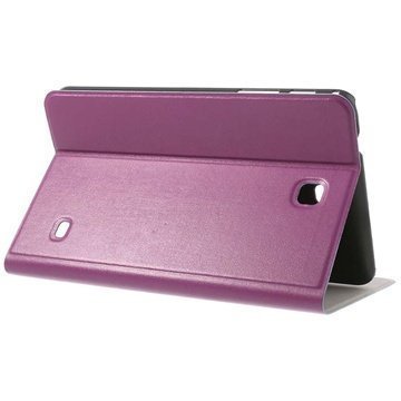Samsung Galaxy Tab 4 8.0 Pintakuvioitu Läpällinen Nahkakotelo Violetti