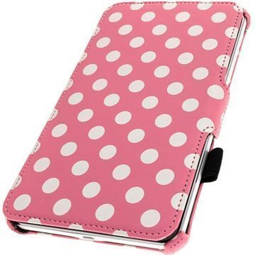 Samsung Galaxy Tab 4 8.0 iGadgitz Executive Leather Case Pinkki / Valkoinen