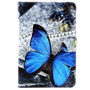 Samsung Galaxy Tab A 8.0 Folio Kotelo Sininen Perhoset