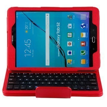 Samsung Galaxy Tab S2 9.7 T810 T815 Bluetooth-Näppäimistö & Kotelo Punainen
