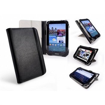 Samsung P6200 Galaxy Tab 7.0 Plus Tuff-Luv Tri-Stand Nahkakotelo Musta