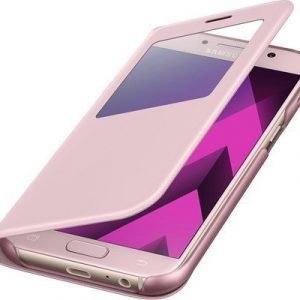 Samsung S View Cover Ef-ca520 Läppäkansi Matkapuhelimelle Samsung Galaxy A5 (2017) Vaaleanpunainen