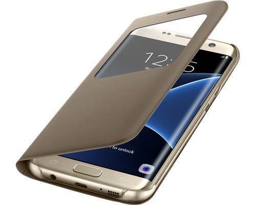 Samsung S View Cover Ef-cg935 Läppäkansi Matkapuhelimelle Samsung Galaxy S7 Edge Kulta