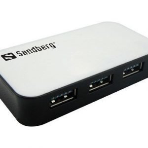 Sandberg Usb 3.0 Hub 4 Ports 4-nastainen Usb Tyyppi A Naaras 4-nastainen Usb Tyyppi A Naaras Valkoinen Mustalla