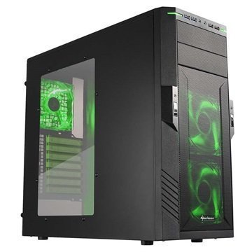 Sharkoon T28 Mid Tower ATX PC-Kotelo Musta / Vihreä