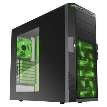 Sharkoon T9 Value Mid Tower ATX PC Case Musta / Vihreä