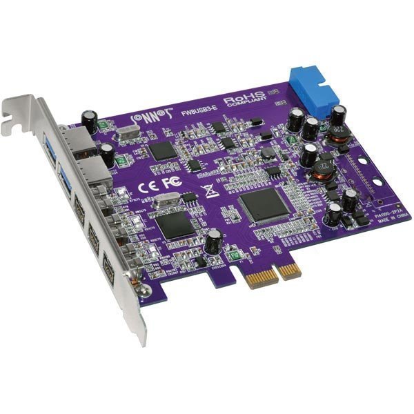 Sonnet PCI-Express x1 kort USB 3.0/FW 800 2x USB 3.0 3x FW 800