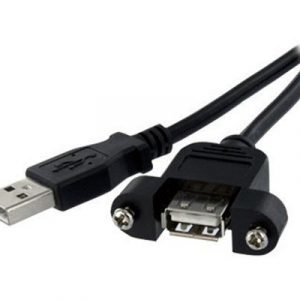 Startech 1 Ft Panel Mount Usb Cable A To A 4-nastainen Usb Tyyppi A Uros 4-nastainen Usb Tyyppi A Naaras Musta Usb / Usb 2.0 0.3m