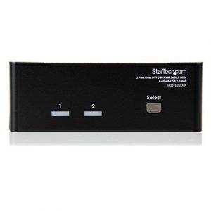 Startech 2 Port Dual Dvi Usb Kvm Kytkin W/ Audio & Usb Hubi