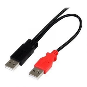 Startech 3 Ft Usb Y Cable For External Hard Drive Usb A To Micro B 4-nastainen Usb Tyyppi A Uros 5 Pin Micro-usb Type B Uros Musta 91m