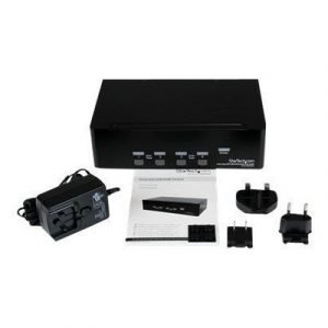 Startech 4 Port Dual Dvi Usb Kvm Switch W/ Audio & Usb Hub