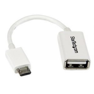 Startech 5in White Micro Usb To Usb Otg Host Adapter M/f 5 Pin Micro-usb Type B Uros 4-nastainen Usb Tyyppi A Naaras